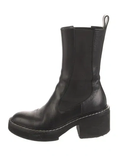 Pre-owned Khaite Leather Chelsea Boots In Black