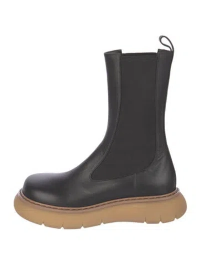 Pre-owned Khaite Leather Chelsea Boots In Black