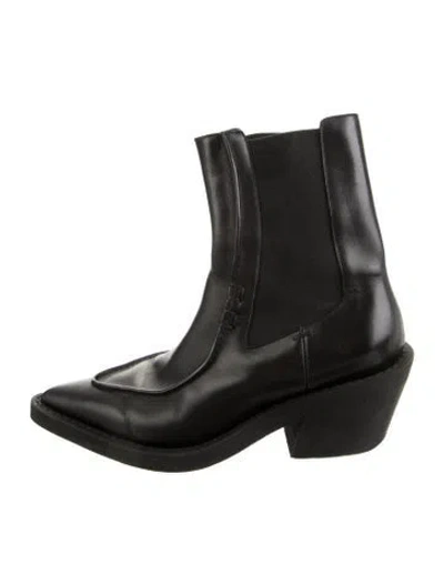 Pre-owned Khaite Leather Chelsea Boots In Black