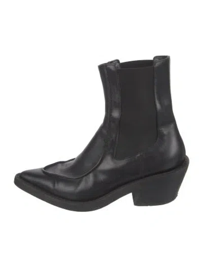Pre-owned Khaite Leather Chelsea Boots In Black