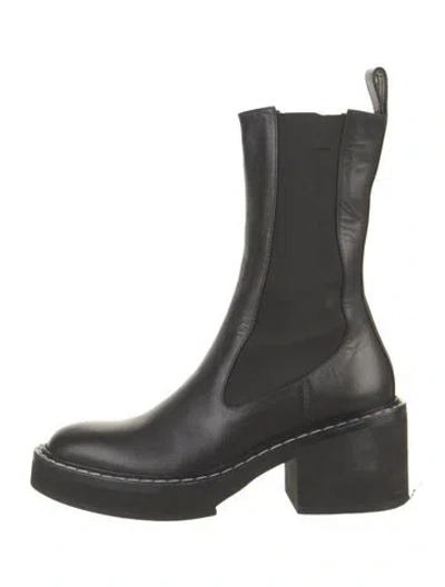 Pre-owned Khaite Leather Chelsea Boots In Black