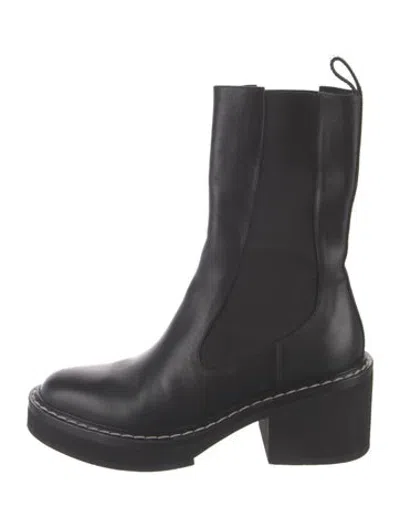 Pre-owned Khaite Leather Chelsea Boots In Black