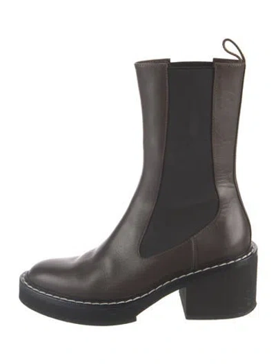 Pre-owned Khaite Leather Chelsea Boots In Brown
