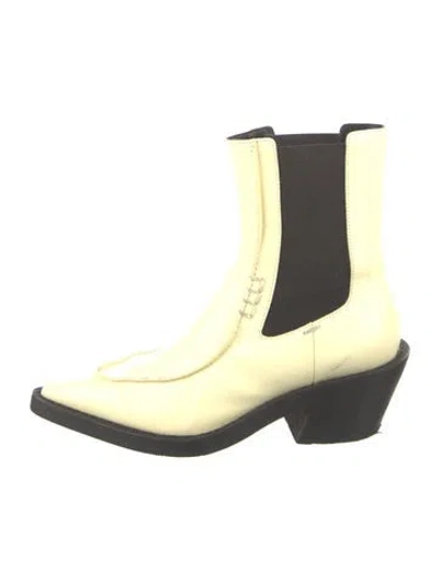 Pre-owned Khaite Leather Chelsea Boots In Neutral