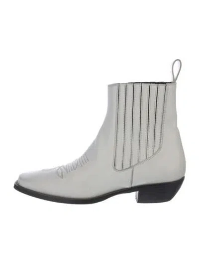 Pre-owned Khaite Leather Chelsea Boots In White
