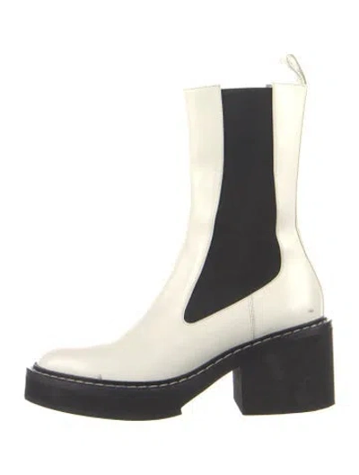 Pre-owned Khaite Leather Chelsea Boots In White