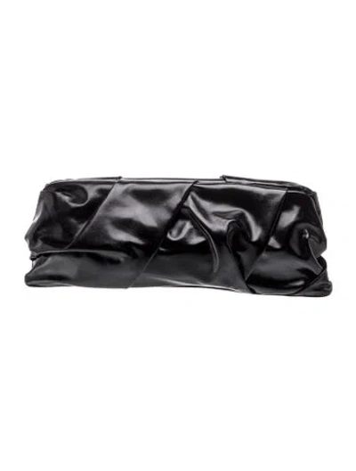 Pre-owned Khaite Leather Clutch In Black