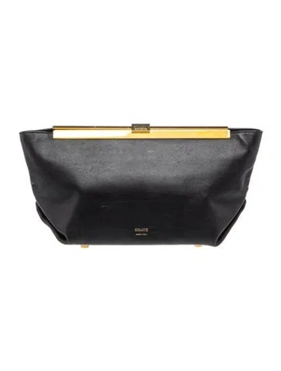 Pre-owned Khaite Leather Clutch In Black