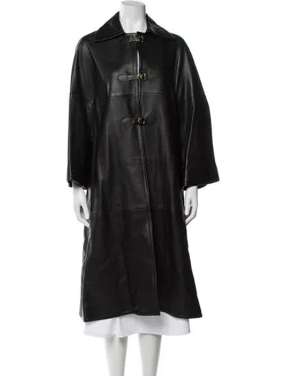 Pre-owned Khaite Leather Coat In Gray