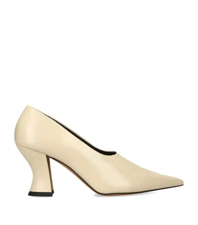 Khaite Leather Colleen Pumps 75 In Neutral