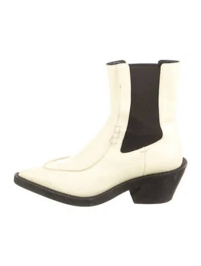 Pre-owned Khaite Leather Colorblock Pattern Chelsea Boots In Neutral