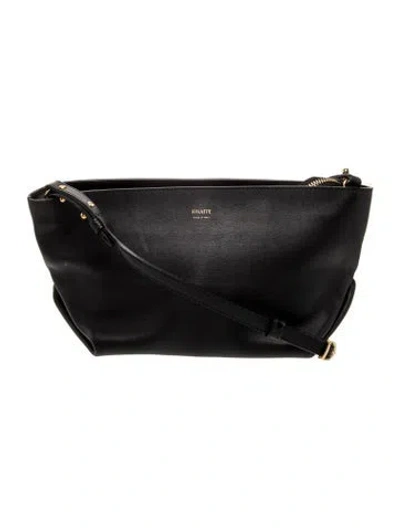 Pre-owned Khaite Leather Crossbody Bag In Black