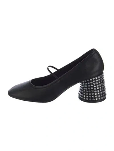 Pre-owned Khaite Leather Crystal Embellishments Pumps In Black