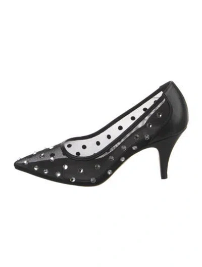 Pre-owned Khaite Leather Crystal Embellishments Pumps In Black