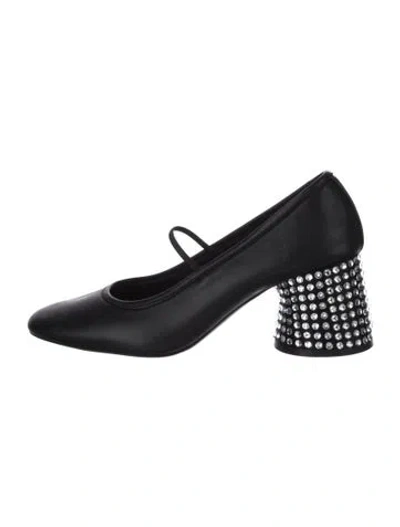 Pre-owned Khaite Leather Crystal Embellishments Pumps In Black