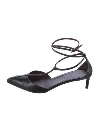 Pre-owned Khaite Leather D'orsay Pumps In Black
