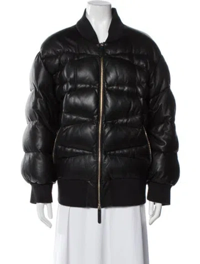 Pre-owned Khaite Leather Down Jacket In Black