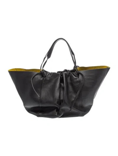 Pre-owned Khaite Leather Dries Van Noten Large In Black
