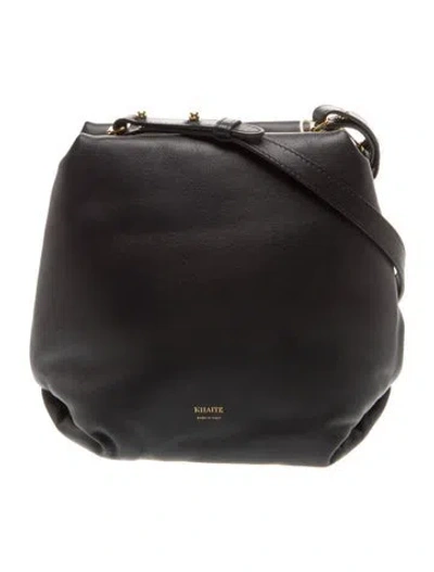 Pre-owned Khaite Leather Evening Bag In Black