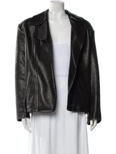 Pre-owned Khaite Leather Evening Jacket W/ Tags In Black