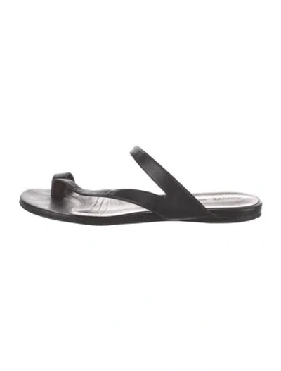 Pre-owned Khaite Leather Flip Flops In Black