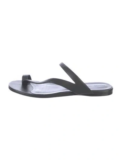 Pre-owned Khaite Leather Flip Flops In Black/green