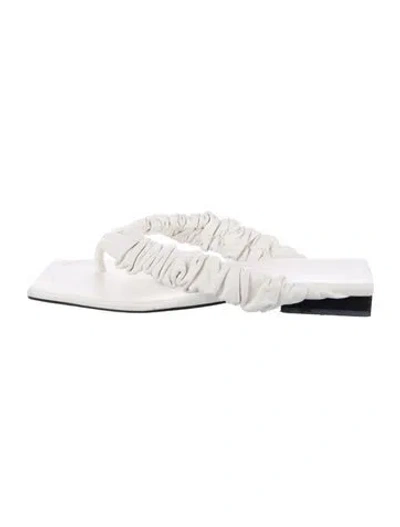 Pre-owned Khaite Leather Flip Flops In White