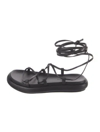 Pre-owned Khaite Leather Gladiator Sandals In Black
