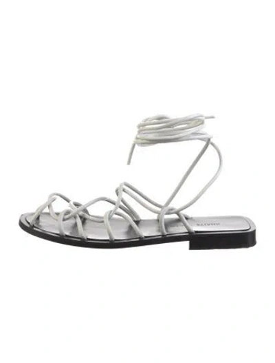 Pre-owned Khaite Leather Gladiator Sandals In Black