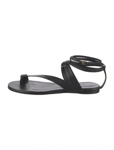 Pre-owned Khaite Leather Gladiator Sandals In Black