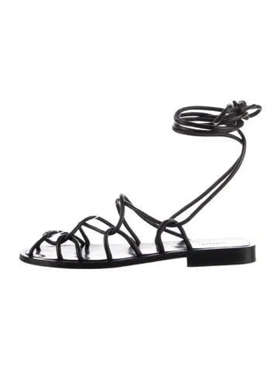 Pre-owned Khaite Leather Gladiator Sandals In Black
