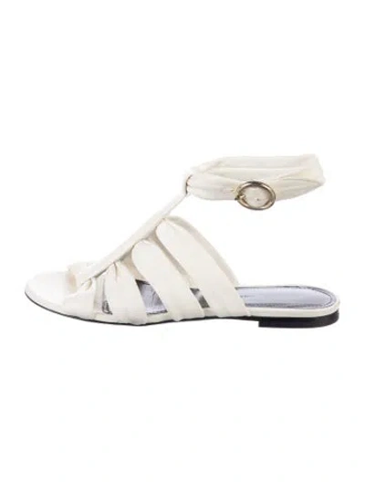 Pre-owned Khaite Leather Gladiator Sandals In White