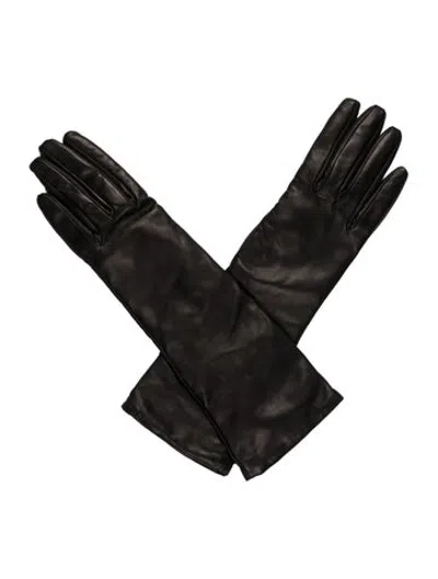 Pre-owned Khaite Leather Gloves In Black