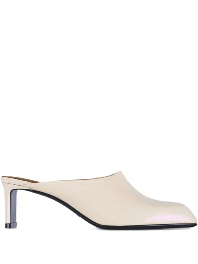 KHAITE LEATHER HEELED MULES