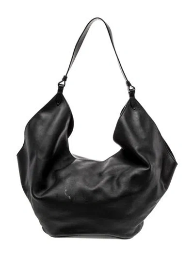 Pre-owned Khaite Leather Hobo In Black