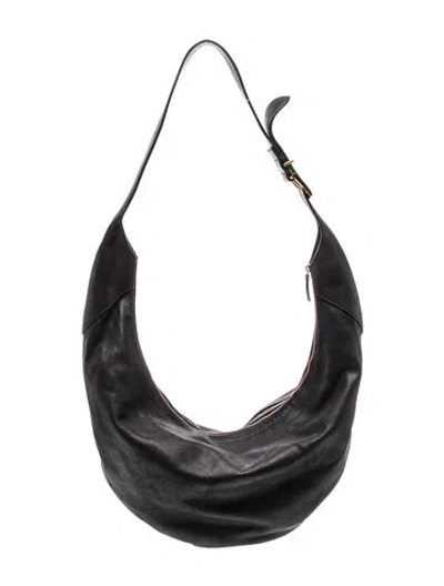 Pre-owned Khaite Leather Hobo In Black