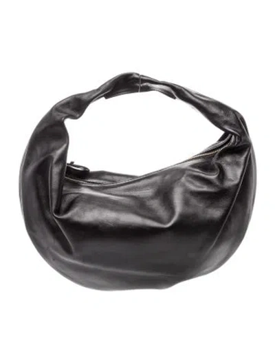 Pre-owned Khaite Leather Hobo In Black
