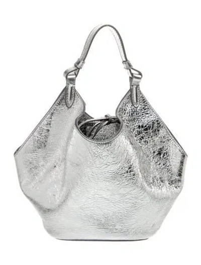 Pre-owned Khaite Leather Hobo In Silver