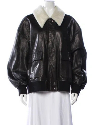 Pre-owned Khaite Leather Jacket In Black