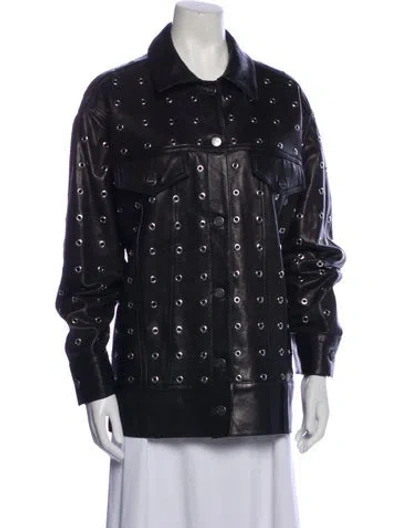 Pre-owned Khaite Leather Jacket In Black