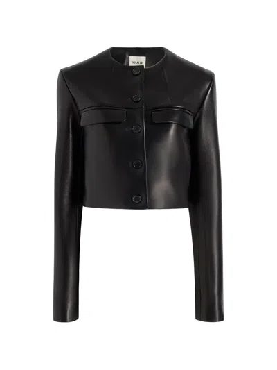 Khaite Leather Jacket In Black