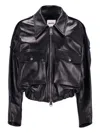 Khaite Leather Jacket "owey" In Black
