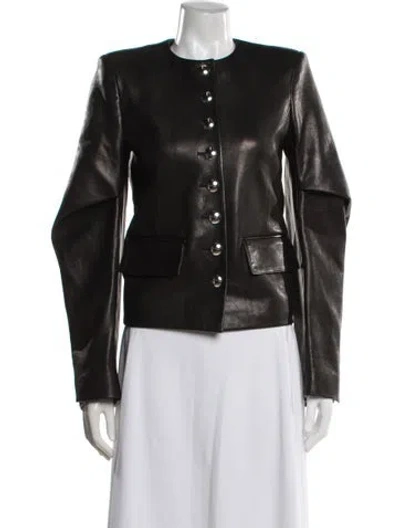 Pre-owned Khaite Leather Jacket W/ Tags In Black