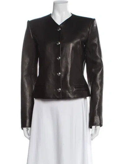 Pre-owned Khaite Leather Jacket W/ Tags In Brown