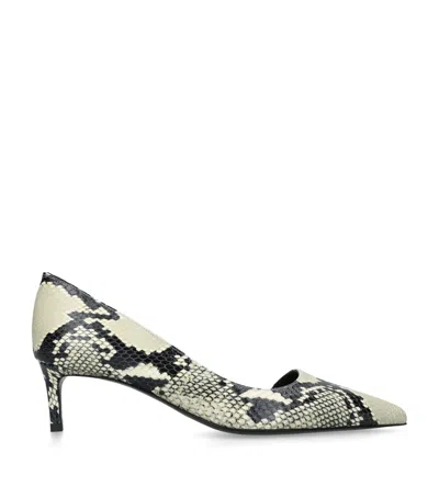 Khaite Leather Jett D'orsay Pumps 45 In White