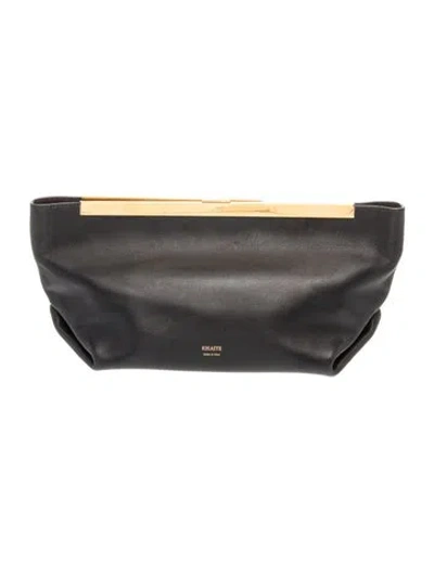 Pre-owned Khaite Leather  Aimee Envelope Small In Black