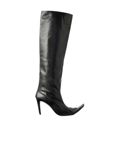 Khaite Marlene 85 Leather Knee-high Boots In Animal Print