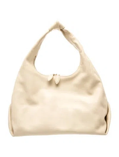 Pre-owned Khaite Leather Leather Shoulder Bag Medium In Neutral