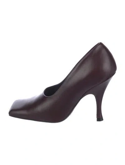 Pre-owned Khaite Leather Leather Trim Embellishment Pumps In Purple