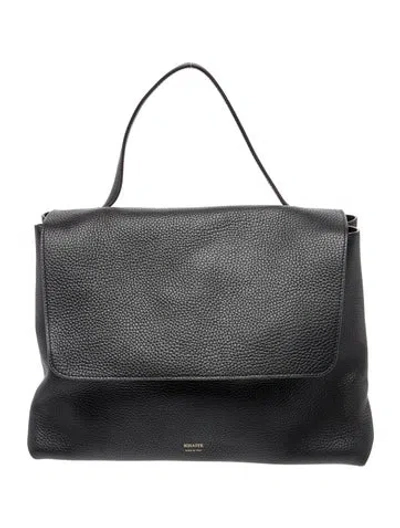 Pre-owned Khaite Leather Lia Tote Bag Large In Black